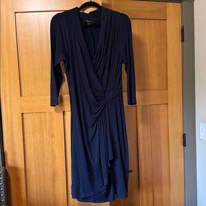 Karen Kane Midnight Blue faux wrap midi Dress